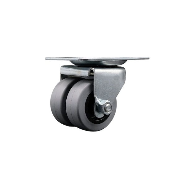 Low Profile Thermoplastic 2'' Dual Wheel Top Plate Swivel Caster
